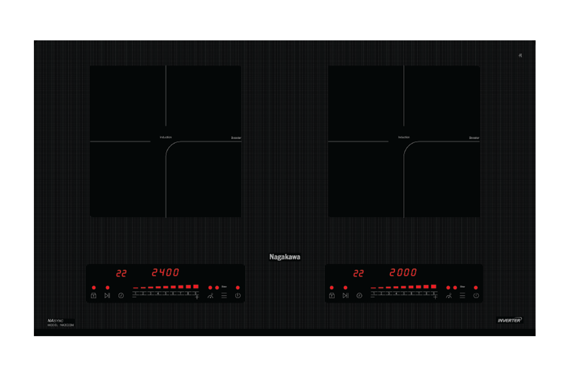 Bếp điện từ đôi Nagakawa NK2C03M