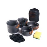Bộ nồi nhôm nấu ăn dã ngoại 4in1 chống gỉ Naturehike NH15T401-G