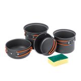 Bộ nồi nhôm nấu ăn dã ngoại 4in1 chống gỉ Naturehike NH15T401-G
