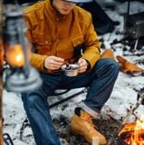 Bát inox dã ngoại tay cầm bọc da Glamping Naturehike NH21SJ002