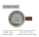 Bát inox dã ngoại tay cầm bọc da Glamping Naturehike NH21SJ002