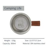 Bát inox dã ngoại tay cầm bọc da Glamping Naturehike NH21SJ002
