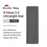 Đệm hơi siêu nhẹ siêu kháng nhiệt R3.5 dày 7cm Naturehike CNH22DZ018