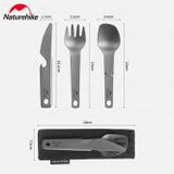 Bộ thìa dao dĩa  Titanium siêu gọn nhẹ Naturehike CNH22CJ017