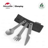 Bộ thìa dao dĩa  Titanium siêu gọn nhẹ Naturehike CNH22CJ017