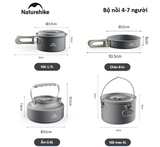 Bộ nồi nhôm dã ngoại 4-7 người Naturehike CNK2450CF010