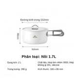 Bộ nồi nhôm tráng men chống dính 4-7 người Naturehike CNK2450CF013