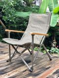 Ghế khung nhôm tay gỗ gấp gọn cao cấp dã ngoại cắm trại câu cá Fire Maple