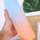 Bộ bình đựng nước BPA-free (2L & 1L) có vạch nhắc giờ uống nước (tặng bộ sticker 3D)