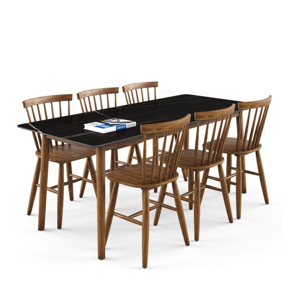 Bộ bàn ghế ăn 6 chỗ XDAILY - Pinstol - Luna