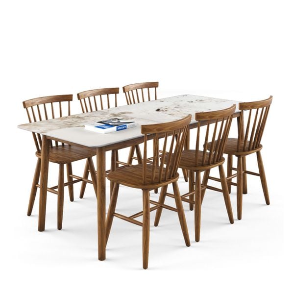 Bộ bàn ghế ăn 6 chỗ XDAILY - Pinstol - Luna