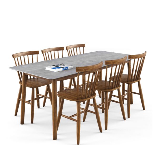 Bộ bàn ghế ăn 6 chỗ XDAILY - Pinstol - Luna