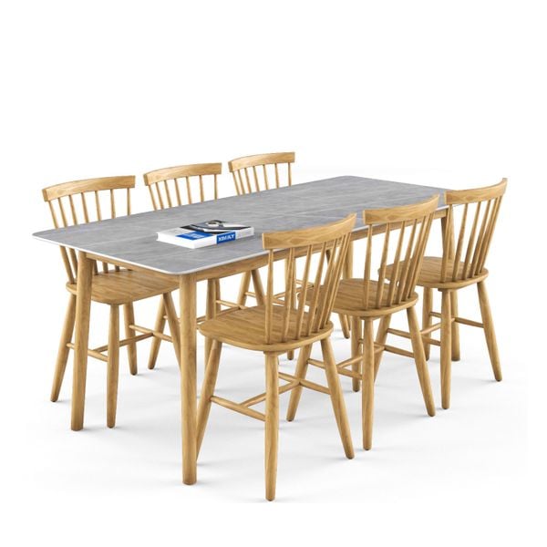 Bộ bàn ghế ăn 6 chỗ XDAILY - Pinstol - Luna