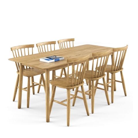 Bộ bàn ghế ăn 6 chỗ XDAILY - Pinstol - Luna