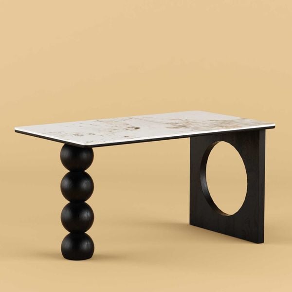 Bàn ăn gỗ XDAILY Holo | Bàn ăn chân hồ lô.