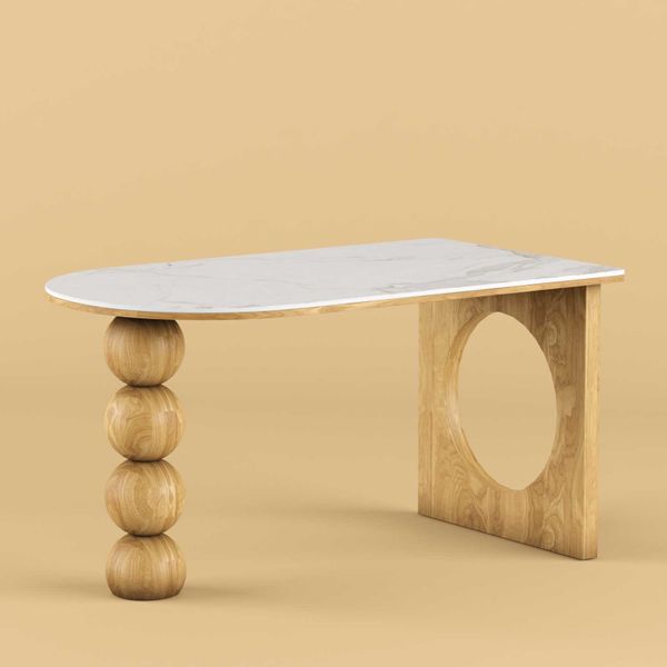 Bàn ăn gỗ XDAILY Holo | Bàn ăn chân hồ lô.