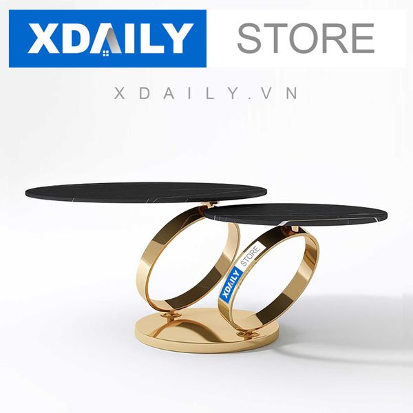 Bàn trà mạ PVD xoay 360 độ
