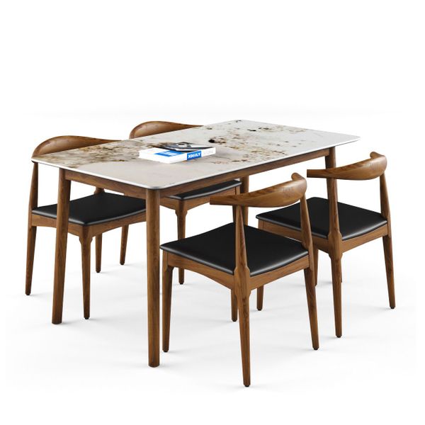 Bộ bàn ghế ăn 4 chỗ XDAILY - Elbow & Luna D