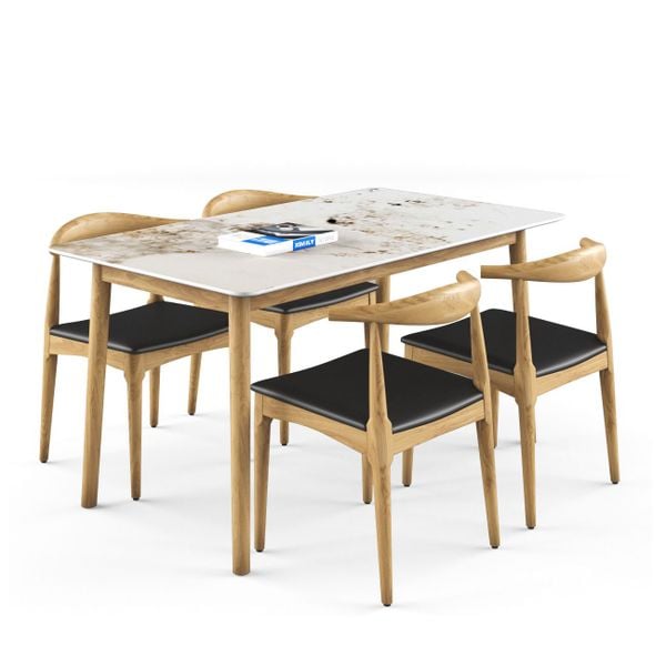 Bộ bàn ghế ăn 4 chỗ XDAILY - Elbow & Luna D
