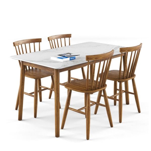 Bộ bàn ghế ăn 4 chỗ XDAILY - Pinstol - Luna D