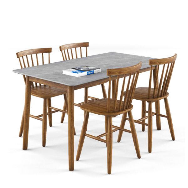 Bộ bàn ghế ăn 4 chỗ XDAILY - Pinstol - Luna D