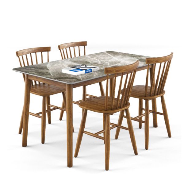 Bộ bàn ghế ăn 4 chỗ XDAILY - Pinstol - Luna D