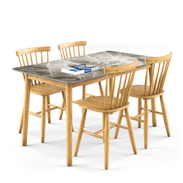 Bộ bàn ghế ăn 4 chỗ XDAILY - Pinstol - Luna D