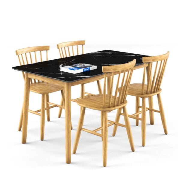 Bộ bàn ghế ăn 4 chỗ XDAILY - Pinstol - Luna D