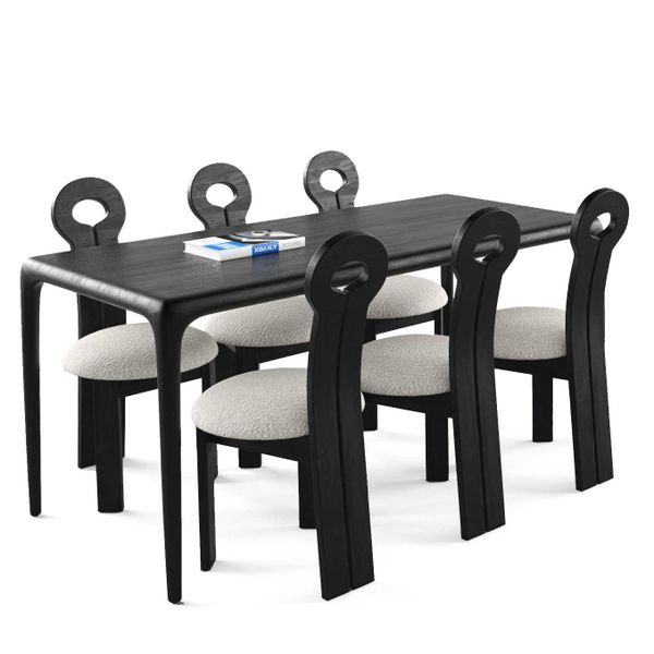 Bộ bàn ghế ăn 6 chỗ = BOLDING - NEVA - TN