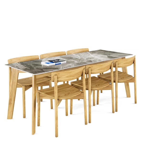 Bộ bàn ghế ăn 6 chỗ - Cross - Howard - TN