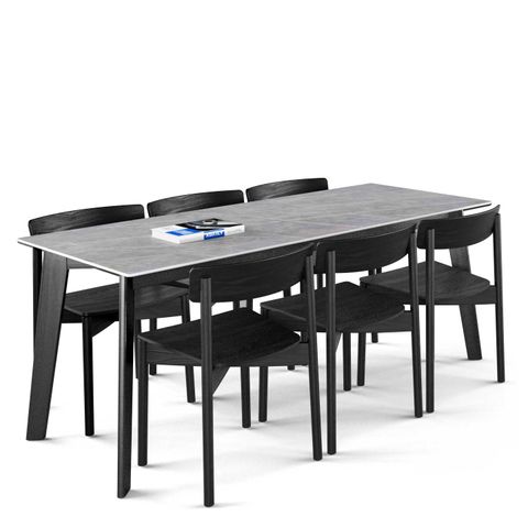 Bộ bàn ghế ăn 6 chỗ - Cross - Howard - D