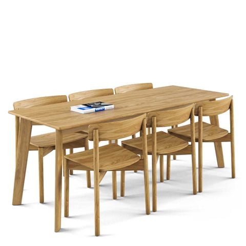 Bộ bàn ghế ăn 6 chỗ - Cross - Howard - TN