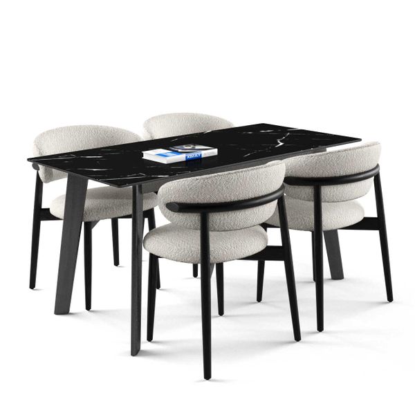 Bộ bàn ghế ăn 4 chỗ - OLENDO - HOWARD - D