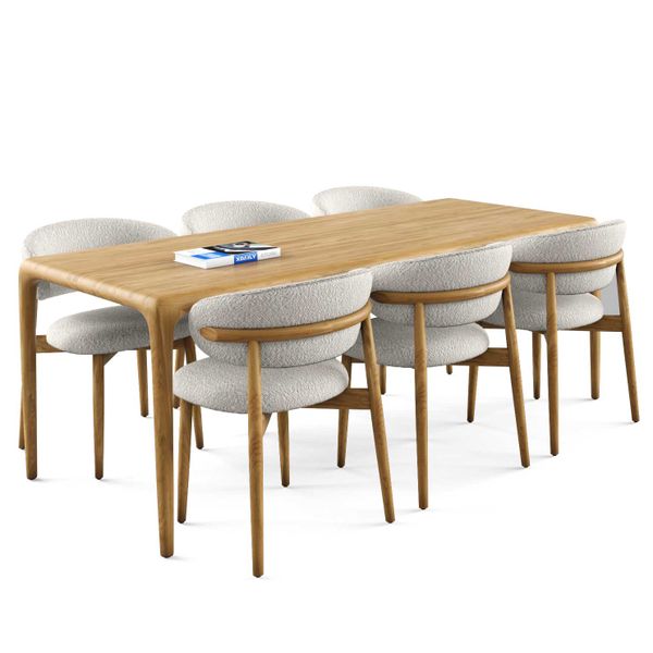 Bộ bàn ghế ăn 6 chỗ - OLENDO - NEVA N