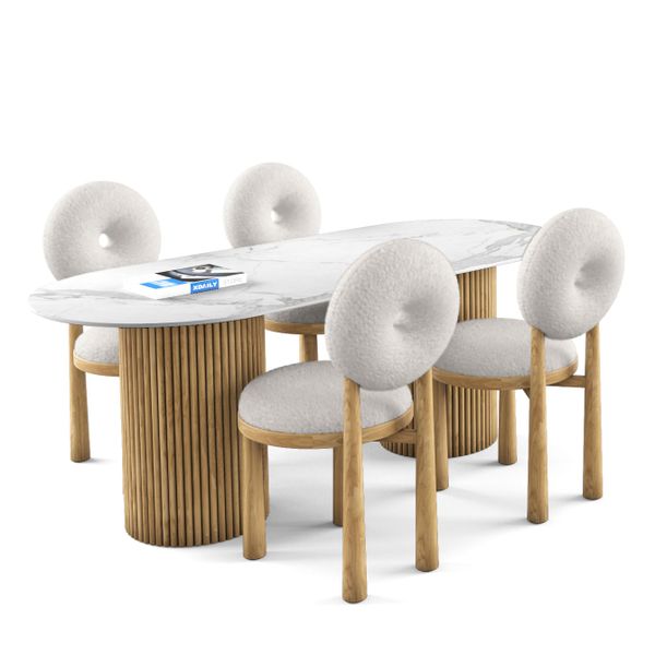 Bộ bàn ghế ăn 4 chỗ - Simon - Moon TN