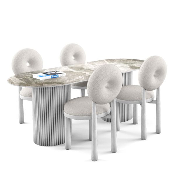 Bộ bàn ghế ăn 4 chỗ - Simon - Moon T