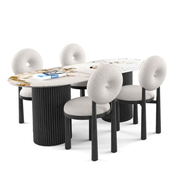 Bộ bàn ghế ăn 4 chỗ - Simon - Moon D