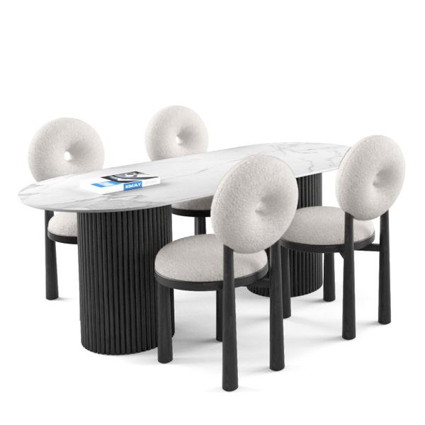 Bộ bàn ghế ăn 4 chỗ - Simon - Moon D