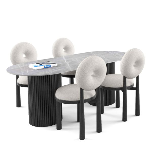 Bộ bàn ghế ăn 4 chỗ - Simon - Moon D