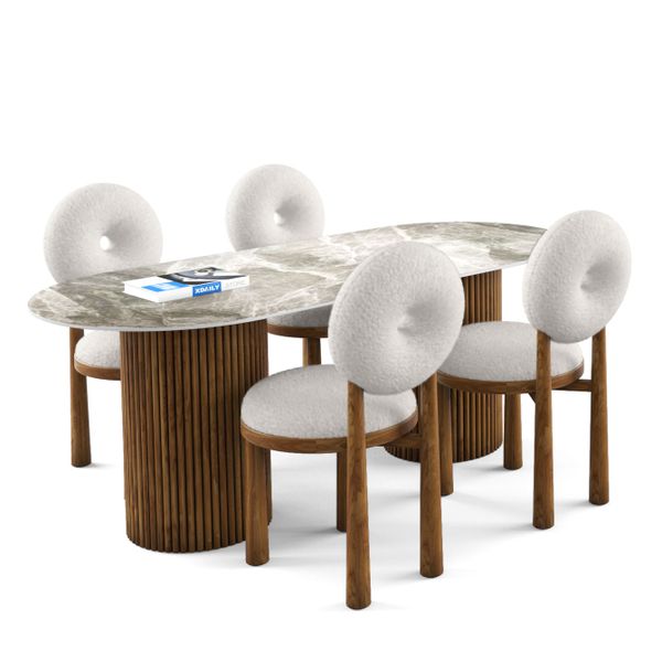 Bộ bàn ghế ăn 4 chỗ - Simon - Moon N