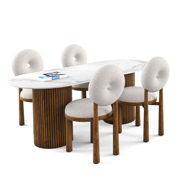 Bộ bàn ghế ăn 4 chỗ - Simon - Moon N