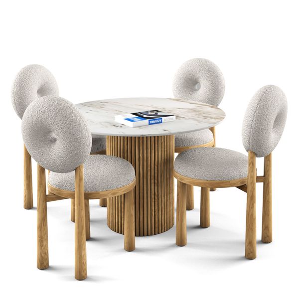 Bộ bàn ghế ăn tròn 4 chỗ - SIMON - MOON TN