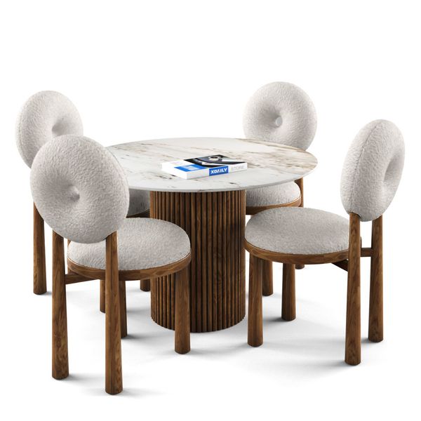 Bộ bàn ghế ăn tròn 4 chỗ - SIMON - MOON N