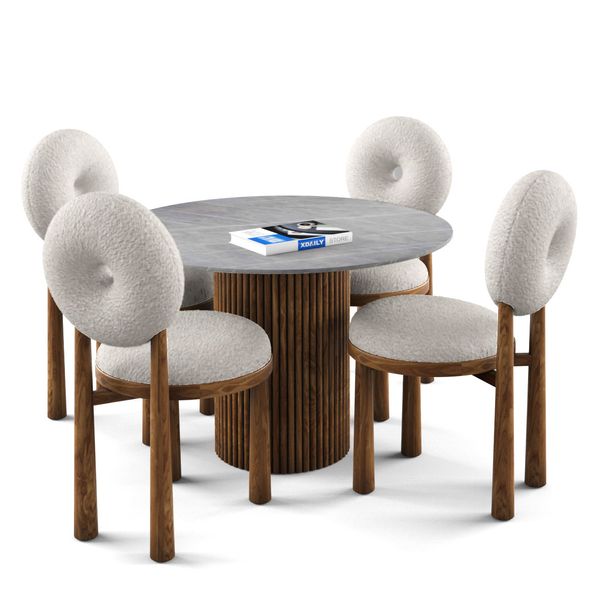 Bộ bàn ghế ăn tròn 4 chỗ - SIMON - MOON N