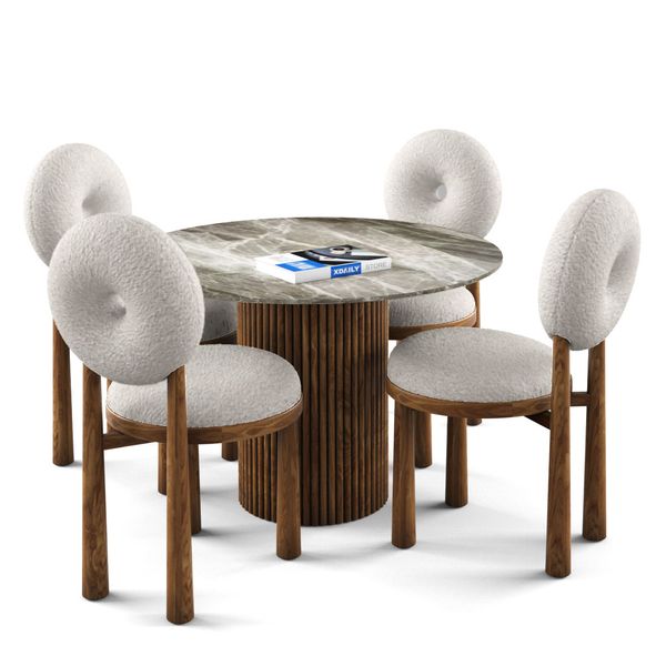 Bộ bàn ghế ăn tròn 4 chỗ - SIMON - MOON N