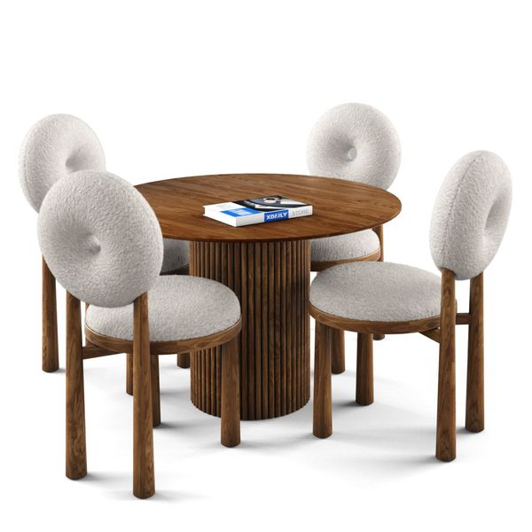 Bộ bàn ghế ăn tròn 4 chỗ - SIMON - MOON N