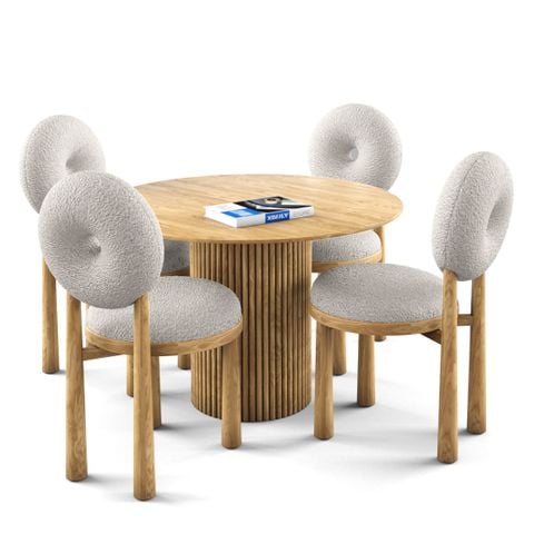 Bộ bàn ghế ăn tròn 4 chỗ - SIMON - MOON TN