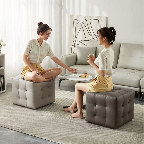 Ghế đôn vuông rít khuy toàn bộ