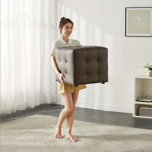 Ghế đôn vuông rít khuy toàn bộ