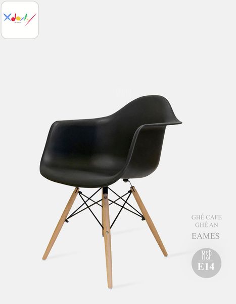 Ghế thuyền nhựa - chân gỗ - E14